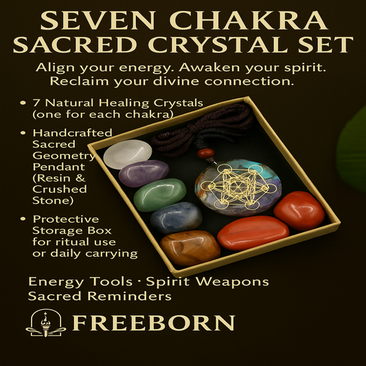 Seven Chakra Sacred Crystal Set – Healing Stones + Energy Pendant