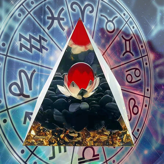 Orgonite Energy Pyramid – 5cm Natural Crystal Generator for Healing, Meditation & Home Harmony
