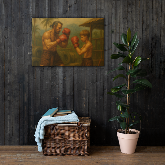 Father & Son – Muay Thai Warrior Horizontal Canvas (Limited Edition)
