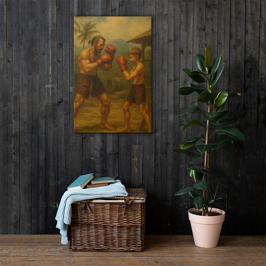 Father & Son – Muay Thai Warrior Vertical Canvas (Limited Edition)